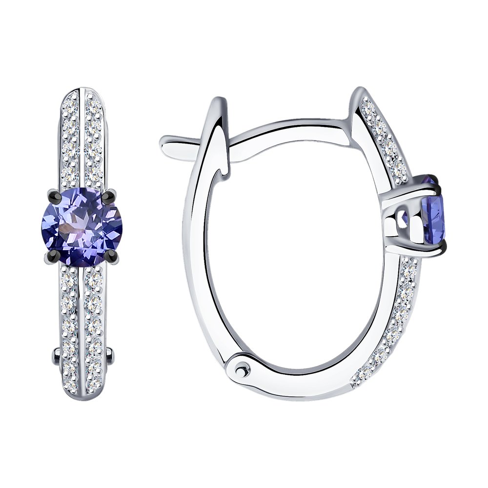 

Серьги из белого золота SOKOLOV Diamonds 6024264-3, бриллиант/танзанит, 6024264-3