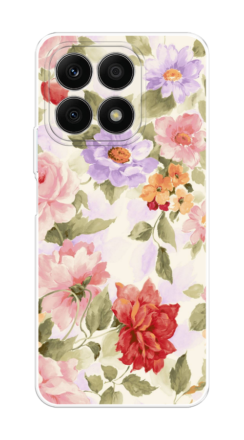 

Чехол на Honor X8A "Акварельные пионы", Розовый;бежевый, 6120750-1