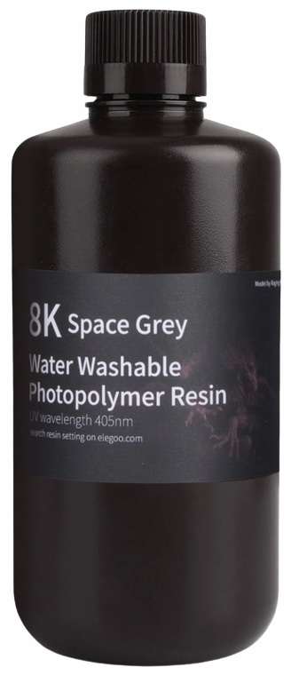 Фотополимер Elegoo Water Washable Resin 8K (Серый, 1 л)