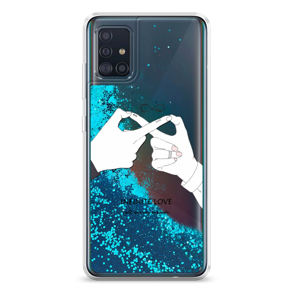 

Жидкий чехол с блестками "Любовь навсегда" на Samsung Galaxy A51