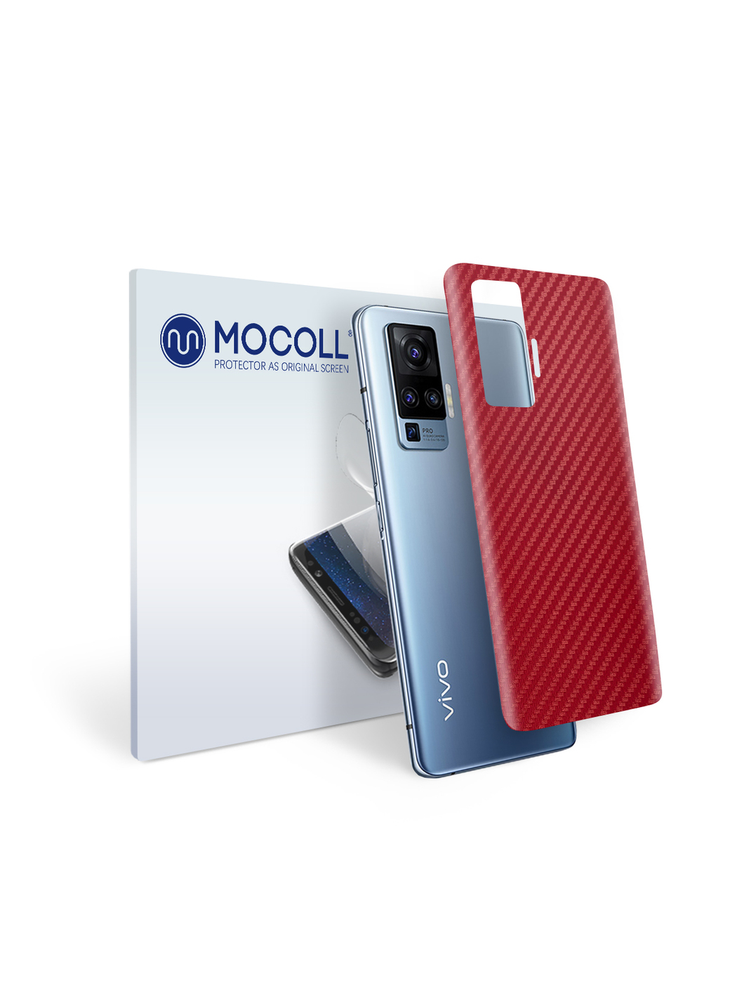 

Пленка защитная MOCOLL для задней панели VIVO Y75s карбон красный