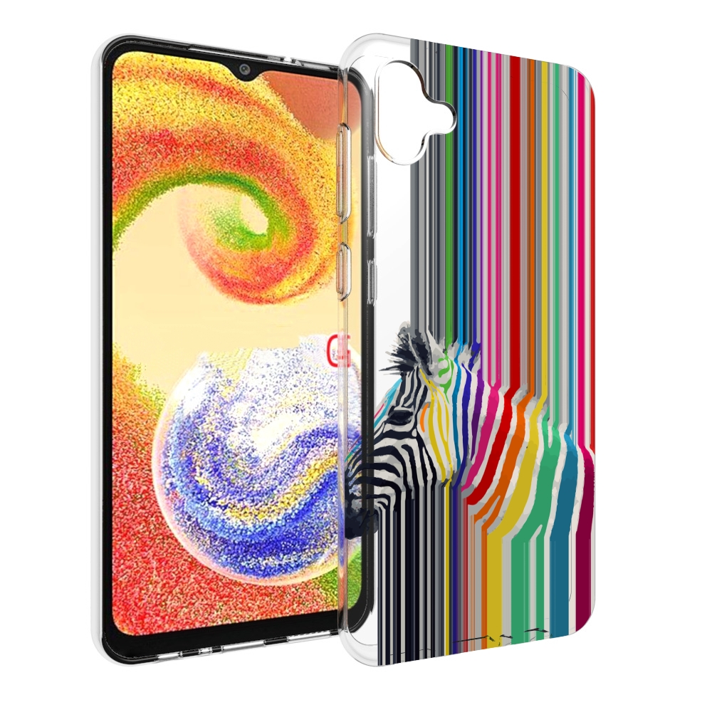 

Чехол MyPads радужная зебра для Samsung Galaxy A04, Прозрачный, Tocco