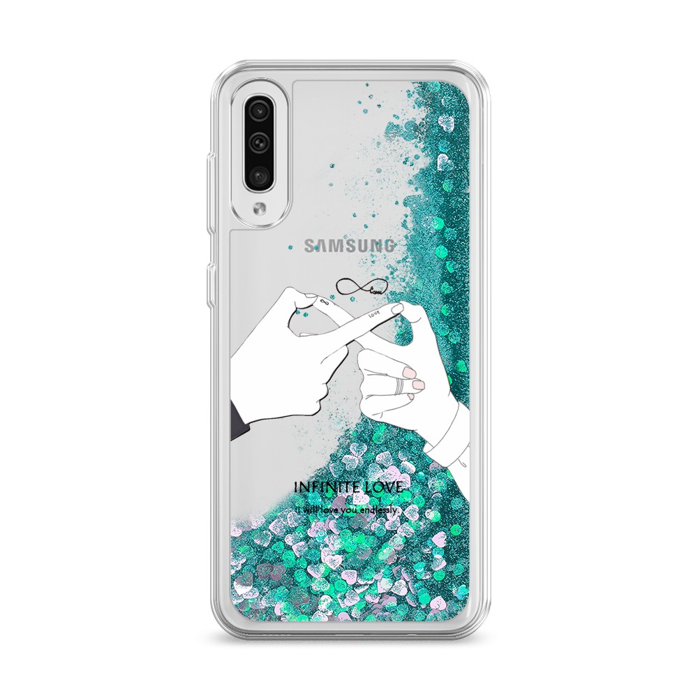 

Жидкий чехол с блестками "Любовь навсегда" на Samsung Galaxy A50, 27795-1