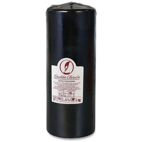 фото Свеча декоративная цилиндрическая омский свечной пеньковая 8 x 20 см черная