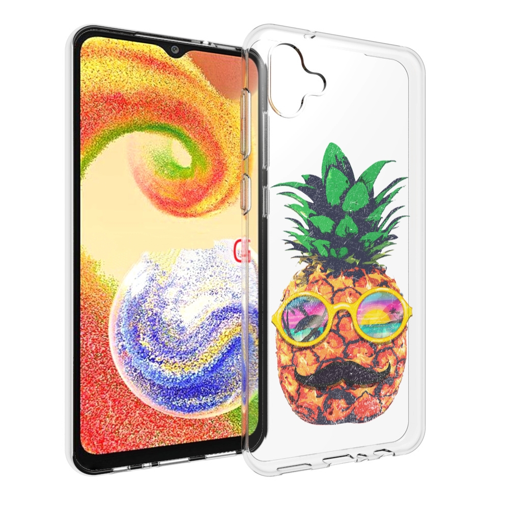

Чехол MyPads прикольный ананас с лицом для Samsung Galaxy A04, Прозрачный, Tocco