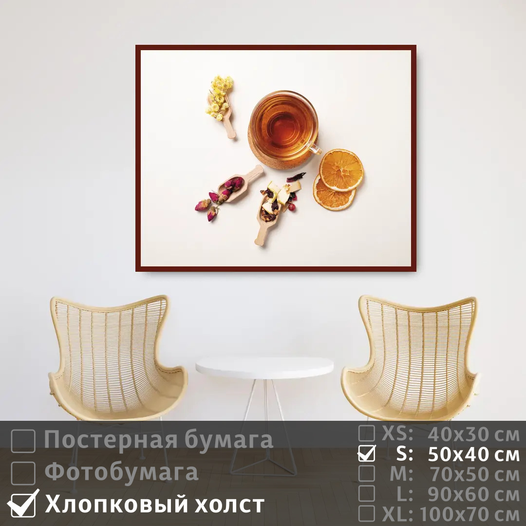 

Постер на холсте ПолиЦентр Завтрак чай 50х40 см, ЗавтракЧай