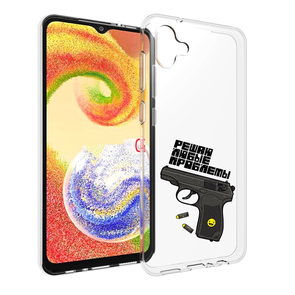 

Чехол MyPads пистолет против проблем для Samsung Galaxy A04, Прозрачный, Tocco