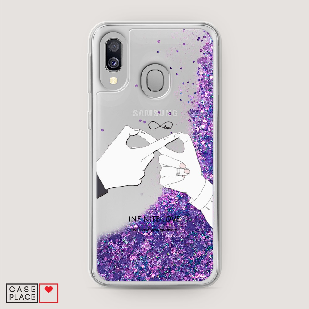 

Жидкий чехол с блестками "Любовь навсегда" на Samsung Galaxy A40