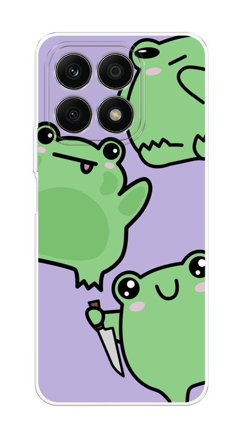 

Чехол на Honor X8A "Опасные лягушата", Фиолетовый;зеленый;черный, 6120750-1