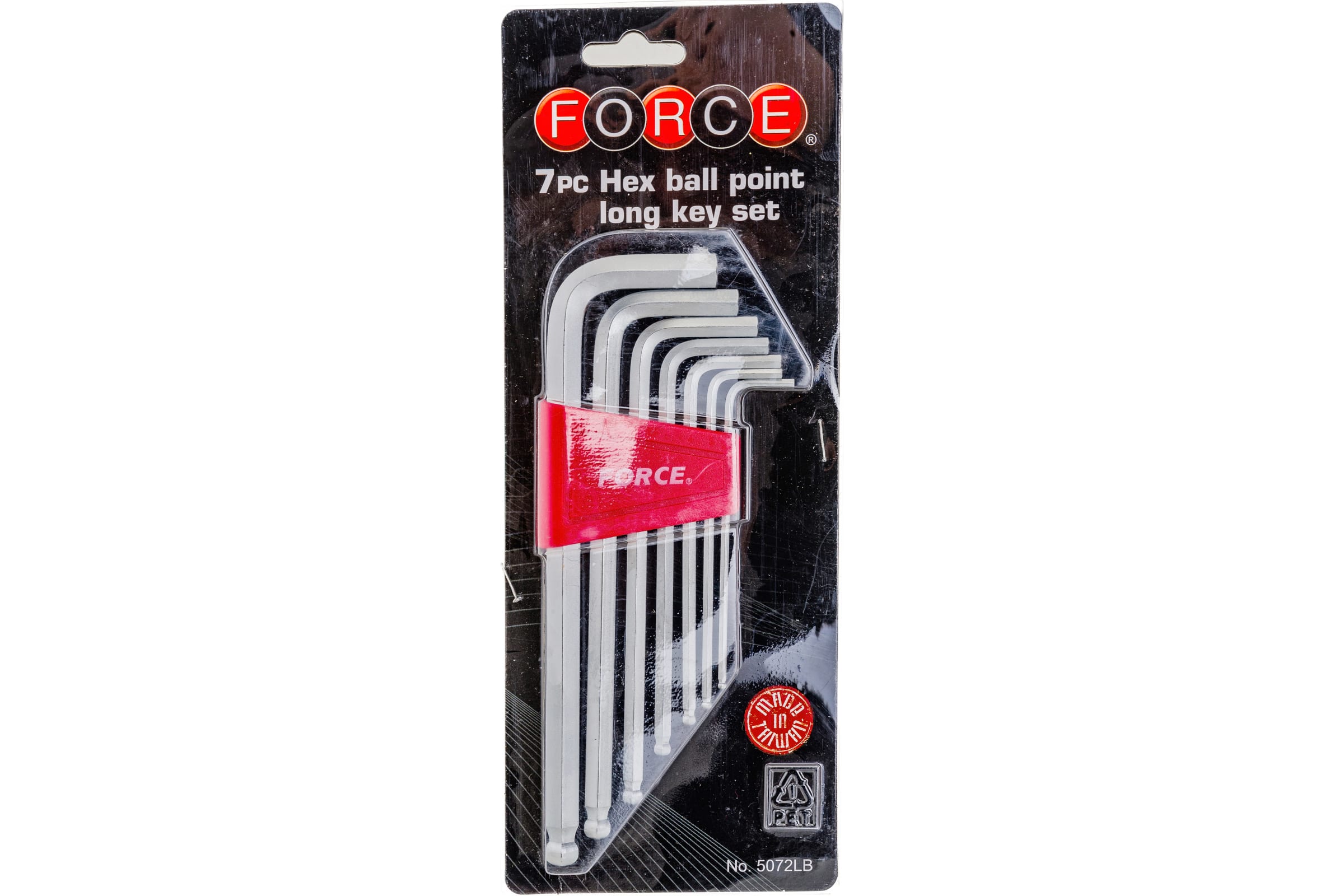 

Набор средних с шаром Г-образных шестигранников 7 предметов FORCE 5072LB