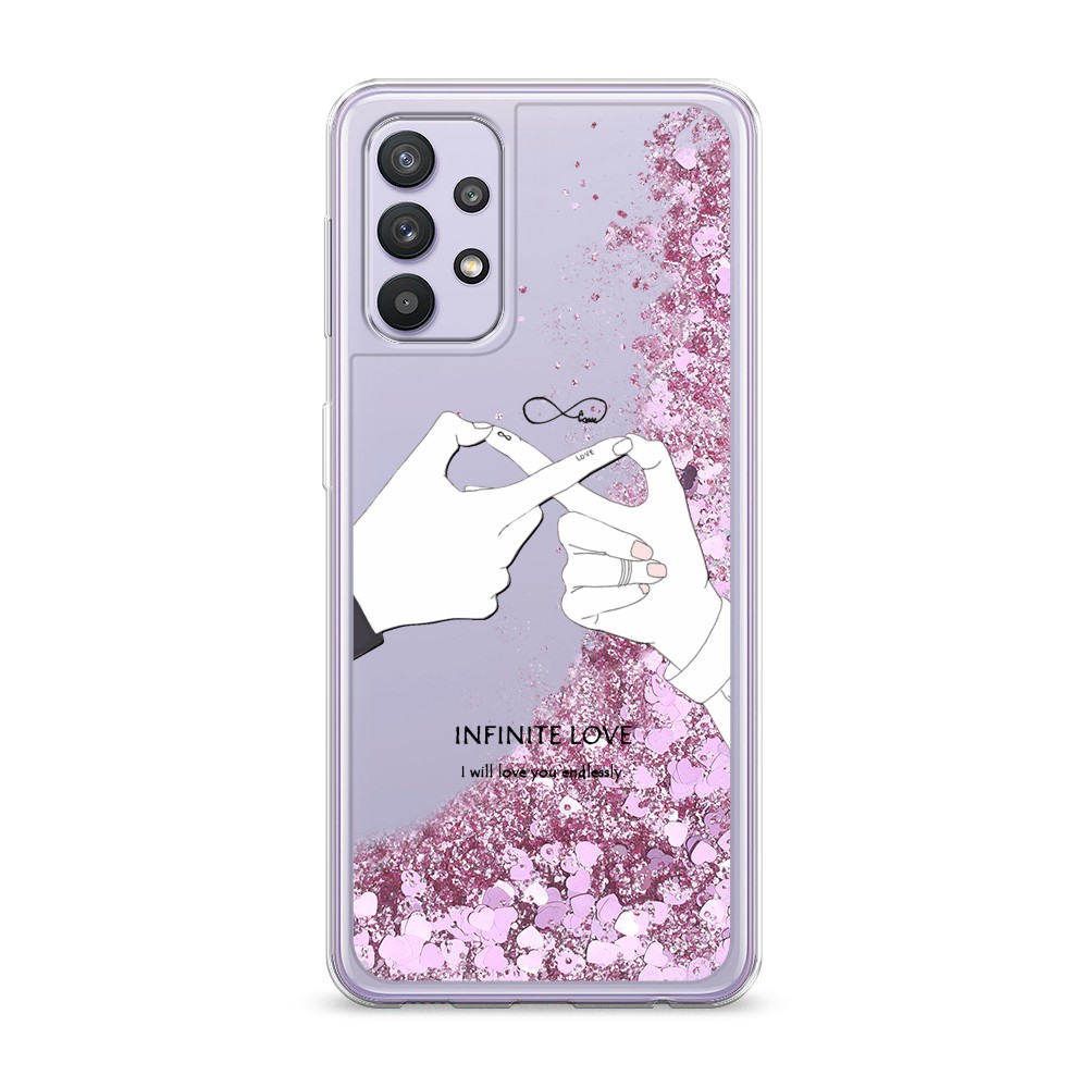 

Жидкий чехол с блестками "Любовь навсегда" на Samsung Galaxy A32