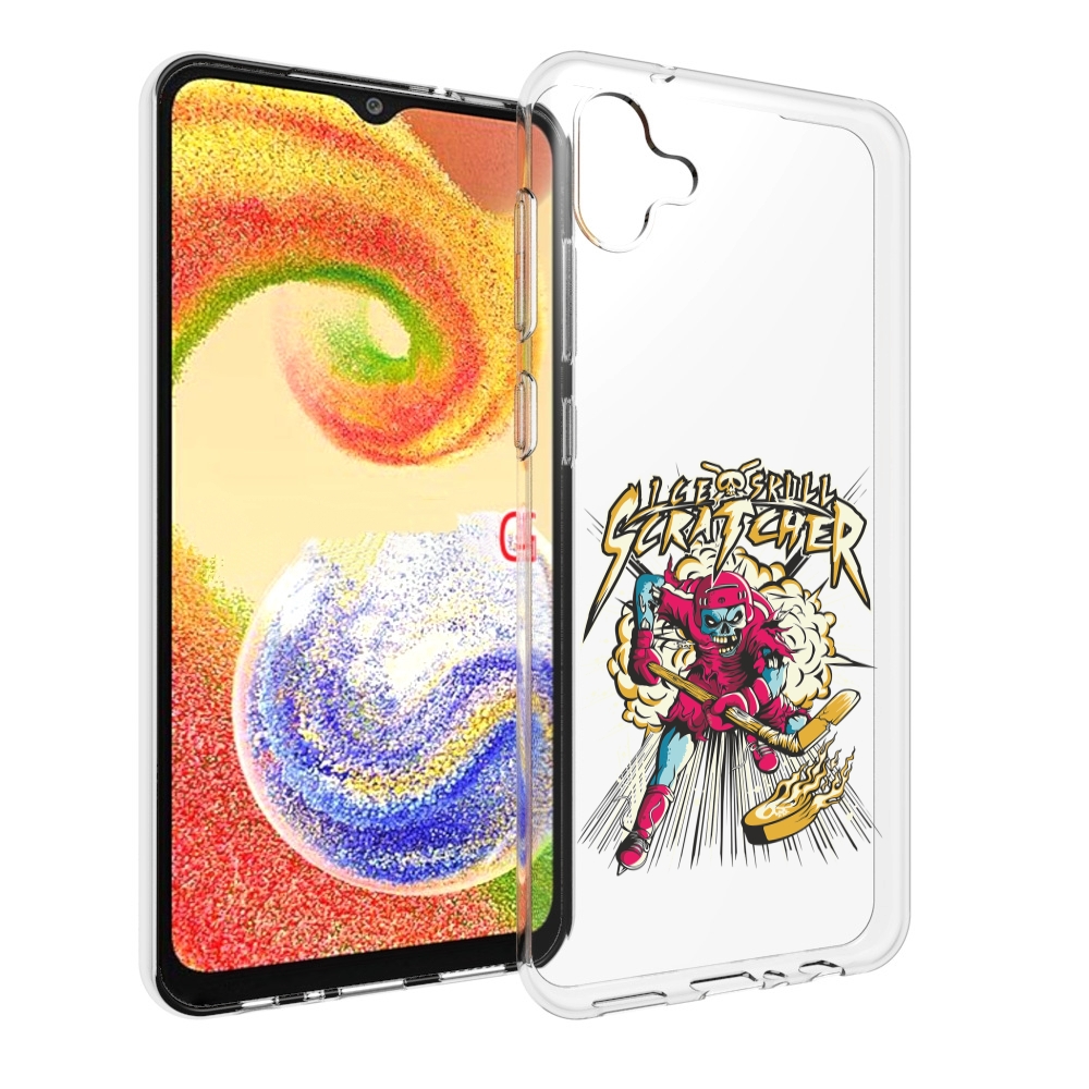 

Чехол MyPads нарисованный скелет хоккеист для Samsung Galaxy A04, Прозрачный, Tocco