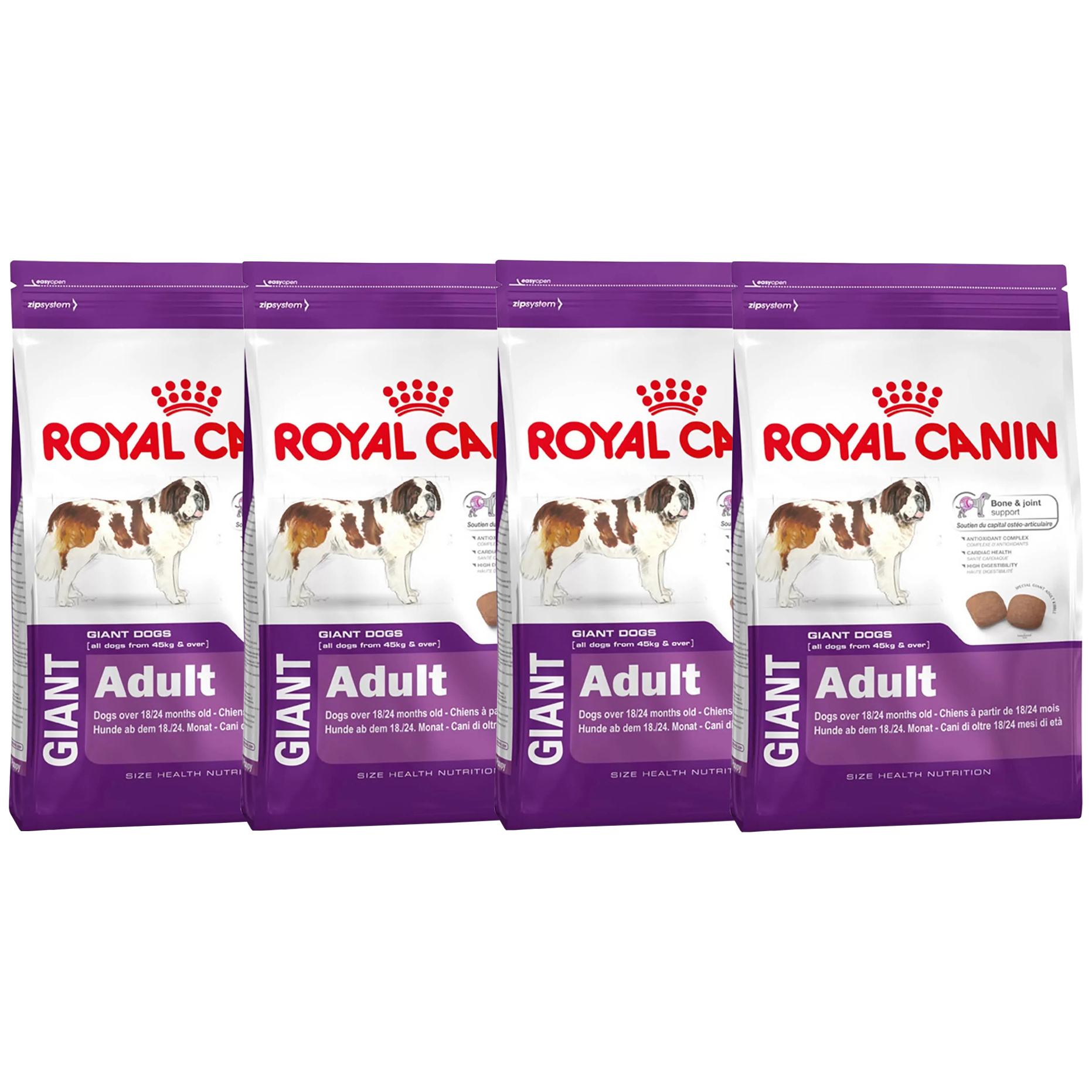 

Сухой корм для собак ROYAL CANIN GIANT ADULT для крупных пород, 4шт по 4кг