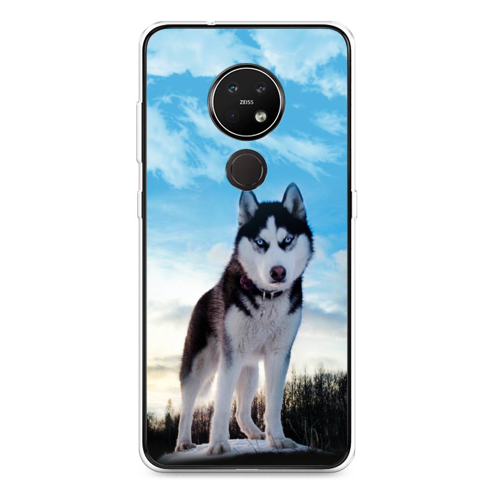 

Чехол Awog на Nokia 7.2 / Нокиа 7.2 "Хаски 3", Белый;черный;голубой, 123150-2