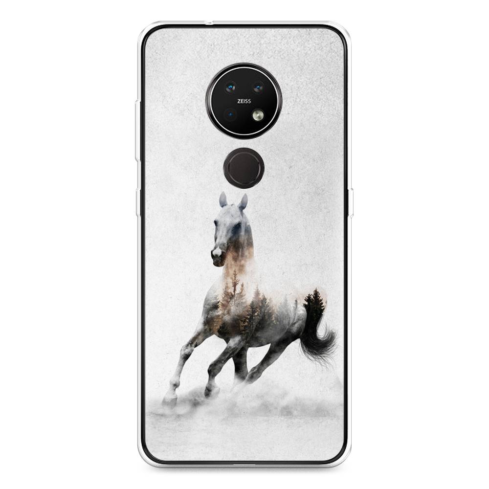 

Чехол Awog на Nokia 7.2 / Нокиа 7.2 "Лошадь лес", Серый;черный, 123150-2