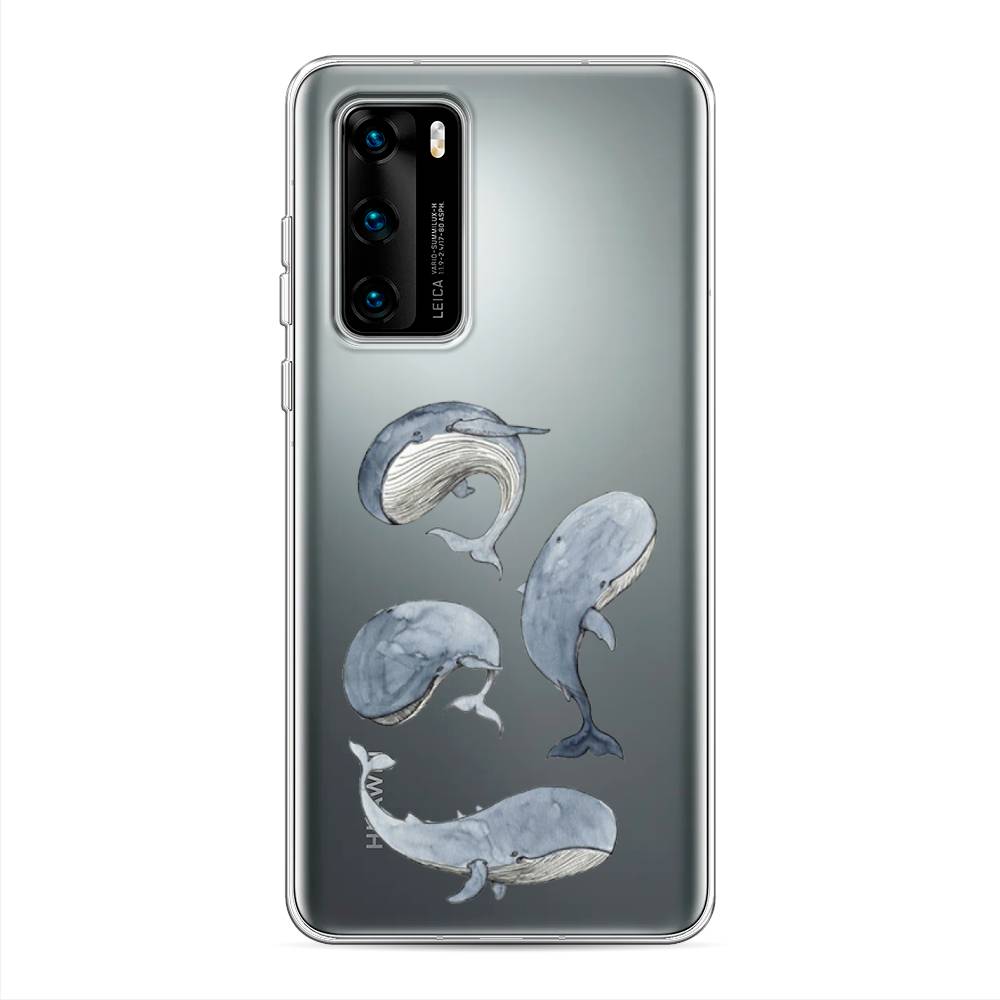 

Чехол Awog на Huawei P40 "Киты", Белый;прозрачный;голубой, 610850-1