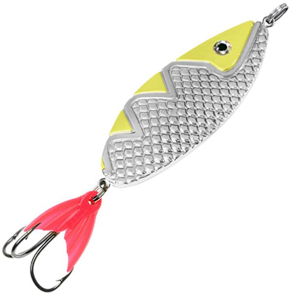 

Блесна AQUA СПИНКА 42,0g 04 (серебро, желтый металлик), 2 шт., Серебристый;желтый, СПИНКА колебалка