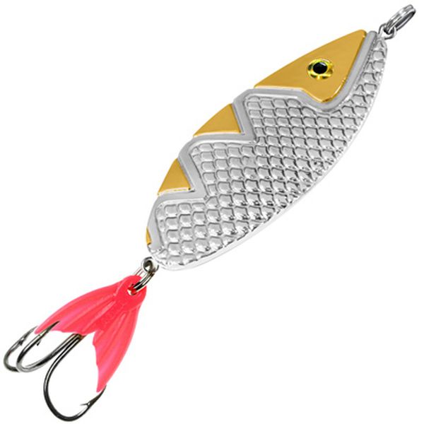 фото Блесна для рыбалки aqua спинка 22,0g цвет 05 (серебро, золото), 2 штуки в комплекте