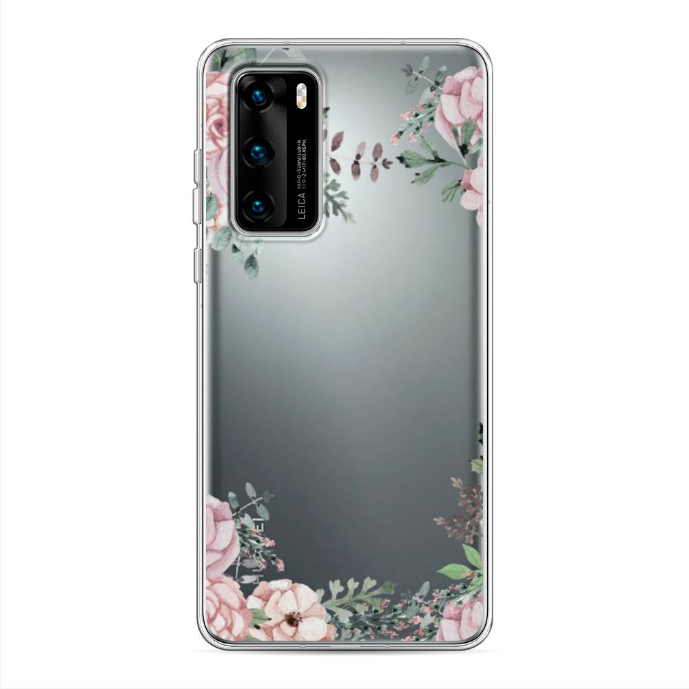 

Чехол Awog на Huawei P40 "Нежные розы акварель", Прозрачный;розовый;зеленый, 610850-8