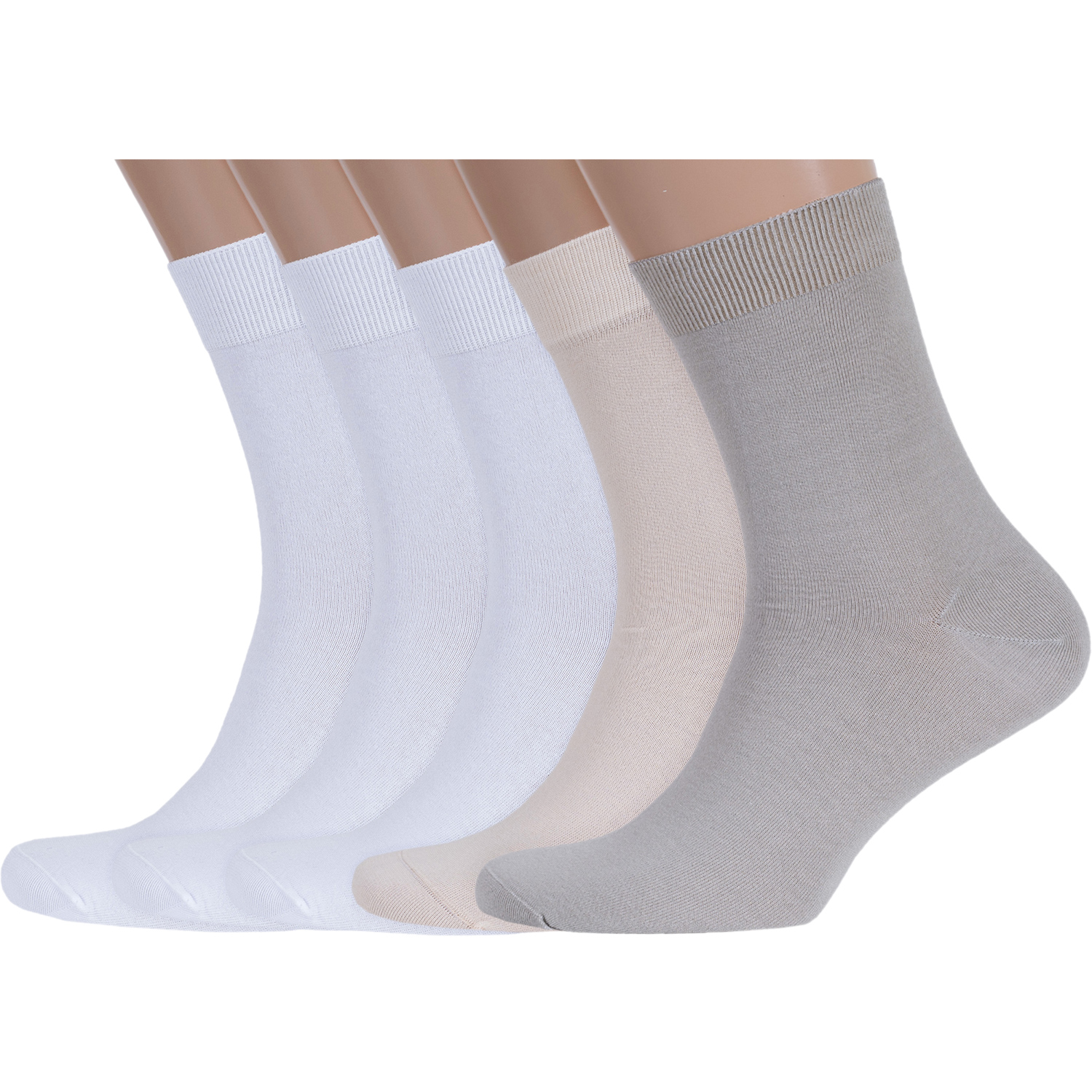 

Комплект носков мужских Rusocks белых; бежевых, 5-М-1134