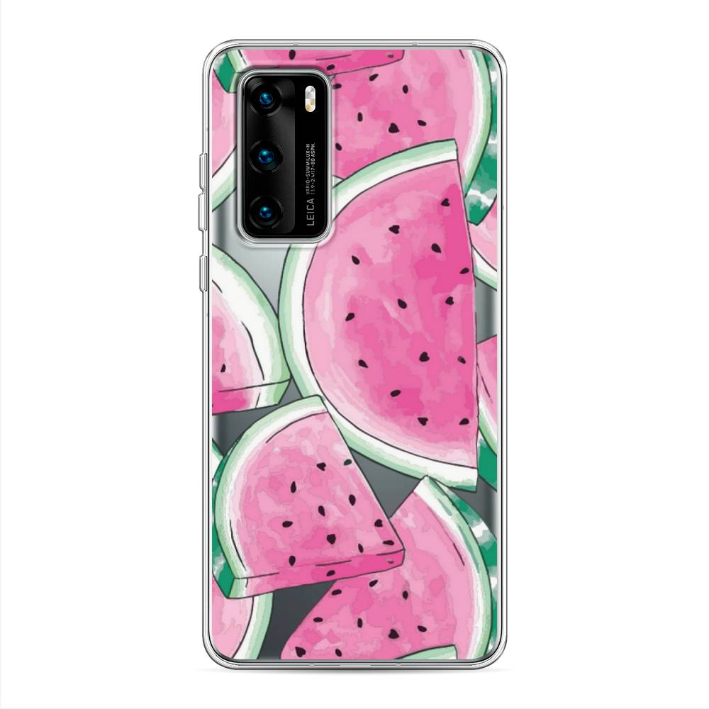 фото Чехол awog "акварельные арбузы" для huawei p40