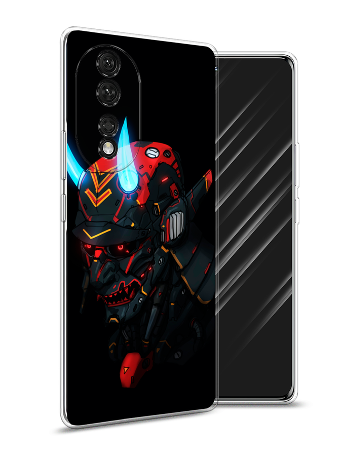 

Чехол Awog на Honor 80 "Неоновый самурай", Черный;красный;голубой, 6120350-6