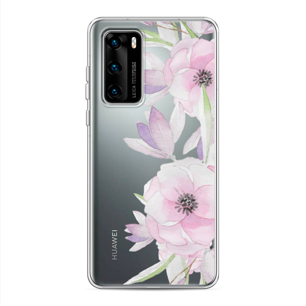 

Чехол Awog на Huawei P40 "Нежные анемоны", Розовый;черный;фиолетовый, 610850-8