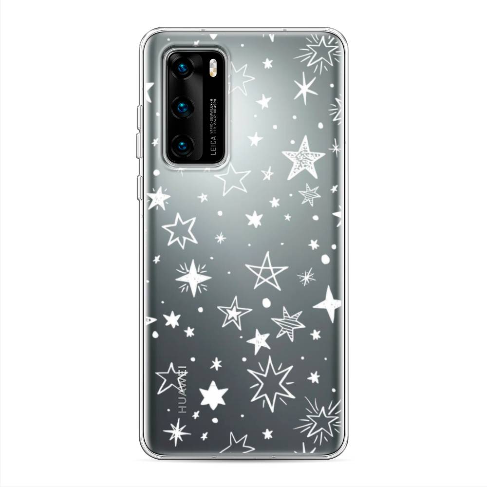 

Чехол Awog на Huawei P40 "Звездочки графика белая", Прозрачный;белый, 610850-7