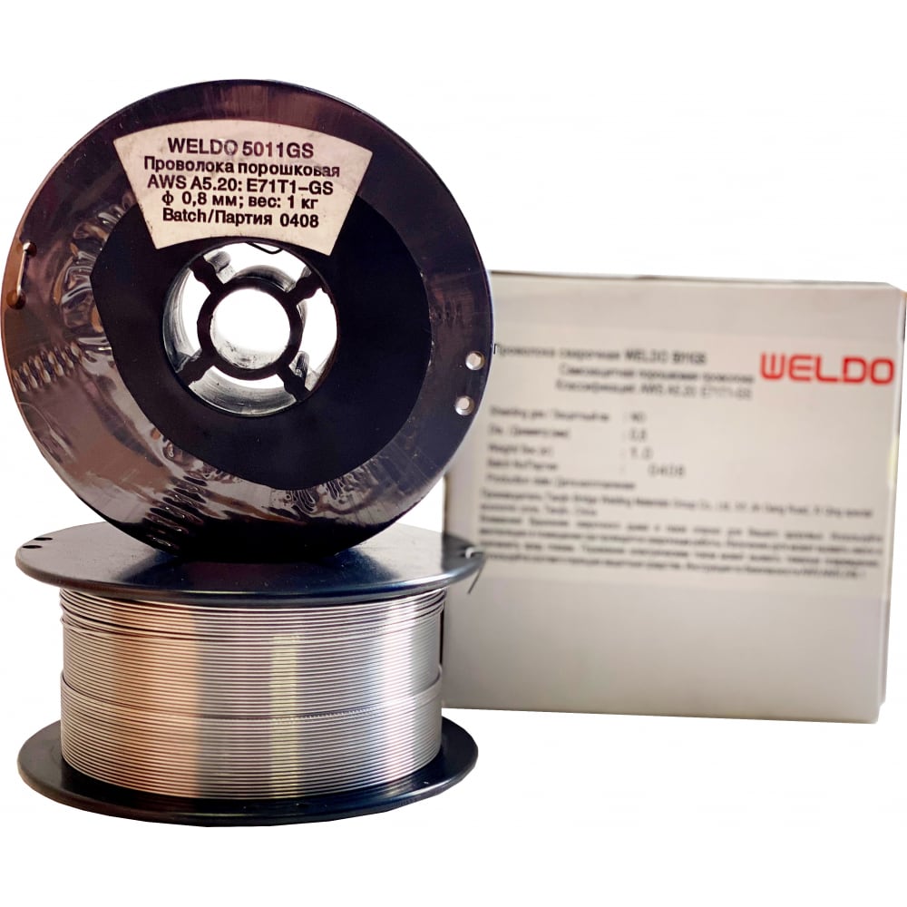 

Проволока порошковая самозащитная THY-J5011-GS (1 кг; 0.8 мм; D100) WELDO X7289