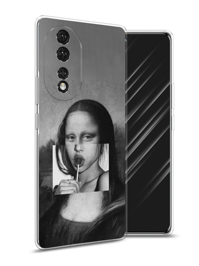 

Чехол Awog на Honor 80 "Mona Lisa sucking lollipop", Серый, 6120350-9