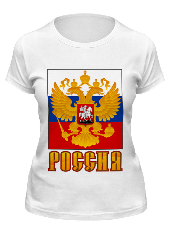 

Футболка женская Printio Россия герб белая L, Белый, Россия герб