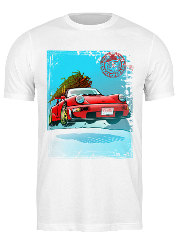 

Футболка мужская Printio Christmas car белая M, Белый, Christmas car