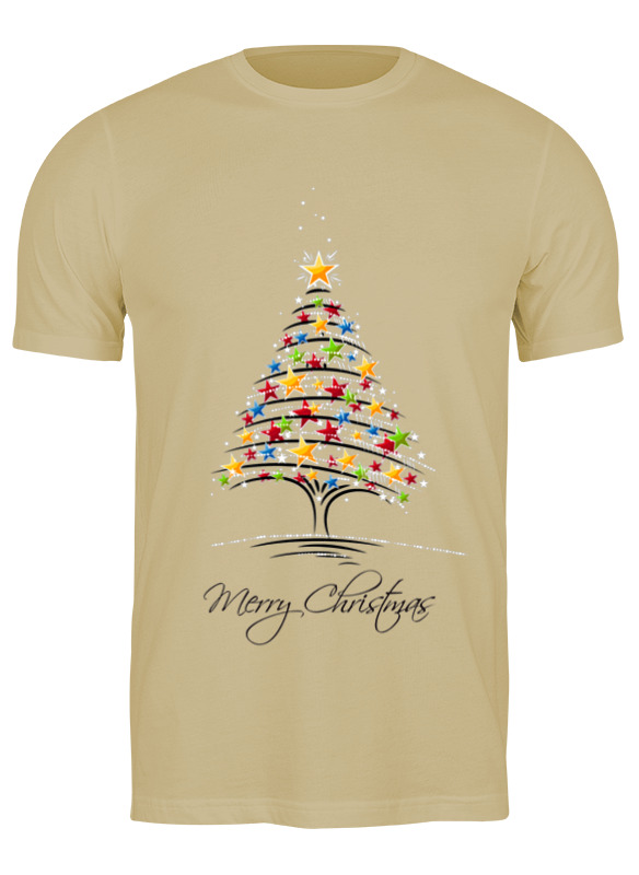 

Футболка мужская Printio Merrychristmas бежевая M, Бежевый, Merrychristmas