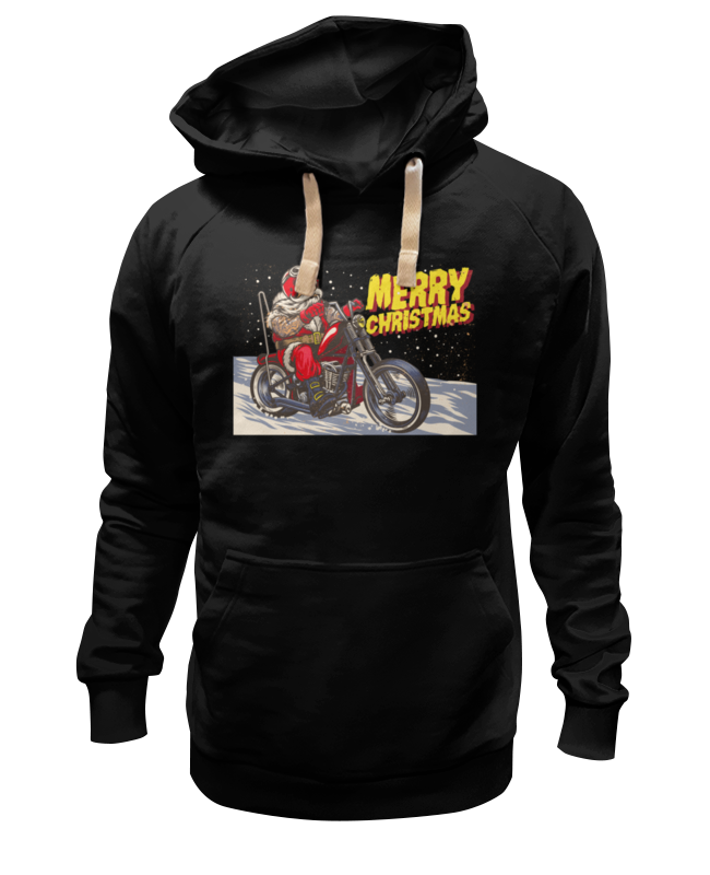 

Худи унисекс Printio Santa moto черное M, Черный, Santa moto