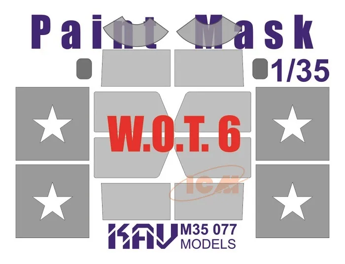 

Окрасочная маска KAV Models 1/35 на остекление W O T ICM M35 077