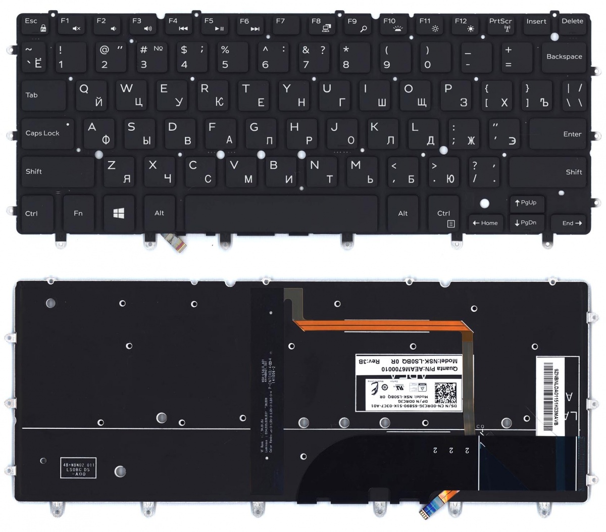 Клавиатура OEM для ноутбука Dell Precision 5510, 5520, 5530