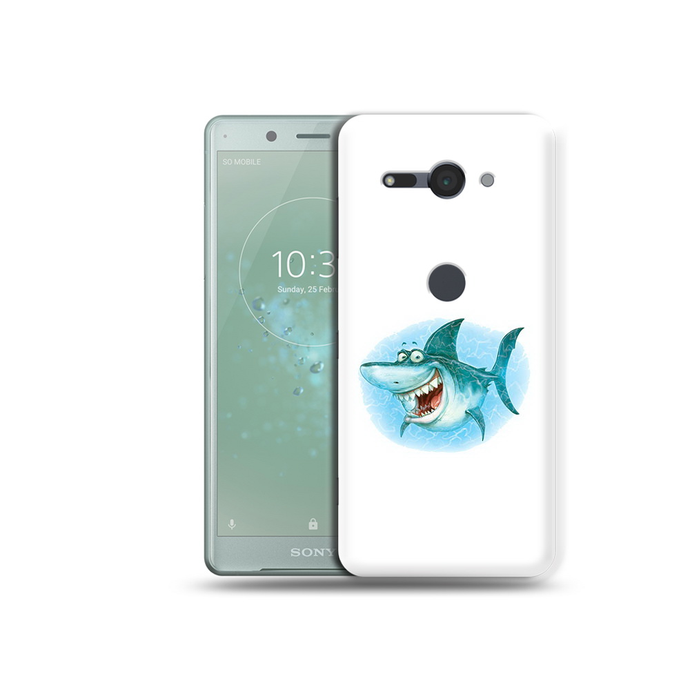 

Чехол MyPads Tocco для Sony Xperia XZ2 Compact веселая акула, Прозрачный, Tocco