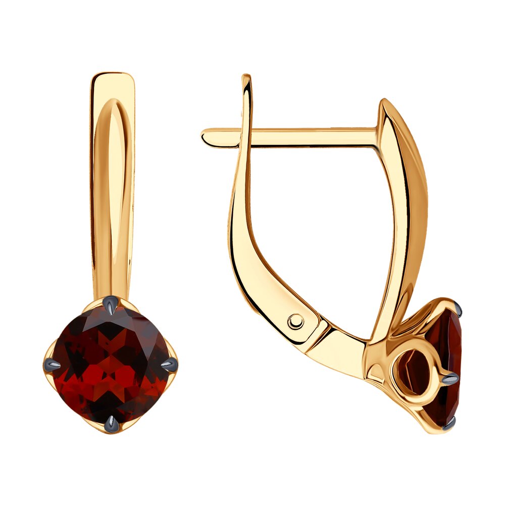 

Серьги из красного золота Diamant 31-320-01767-2, гранат, 31-320-01767-2