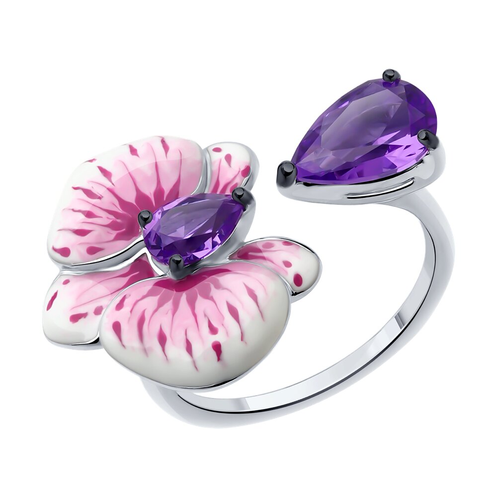 

Кольцо из серебра р. 19 SOKOLOV 92014487, ситалл искусственный\эмаль, 92014487