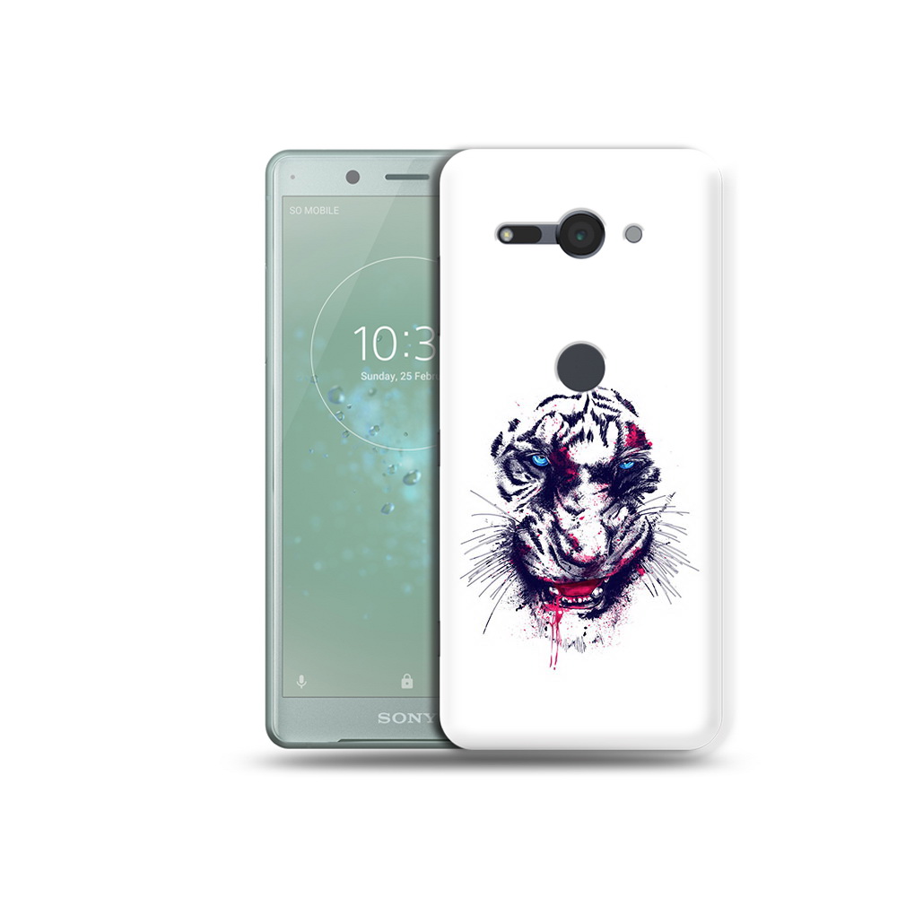 

Чехол MyPads Tocco для Sony Xperia XZ2 Compact безумный тигр, Прозрачный, Tocco