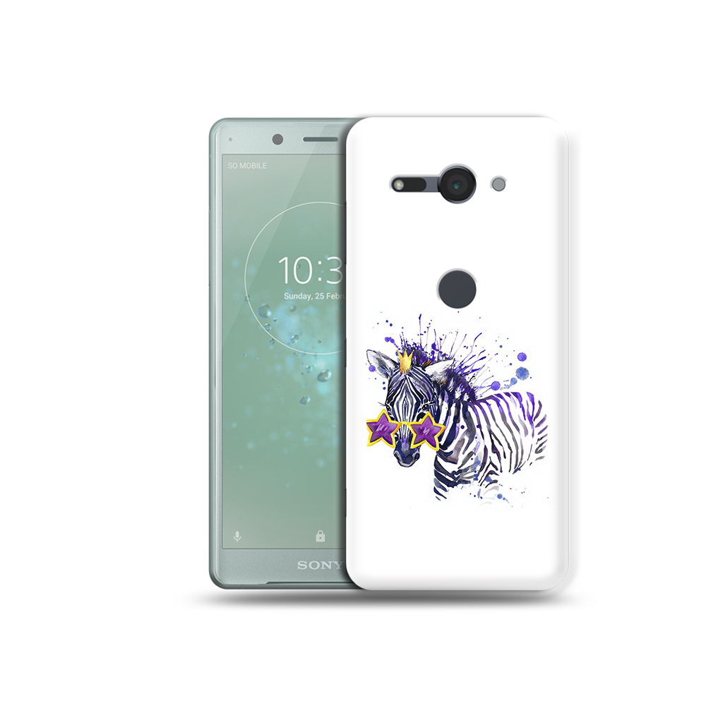 

Чехол MyPads Tocco для Sony Xperia XZ2 Compact акварельная зебра, Прозрачный, Tocco