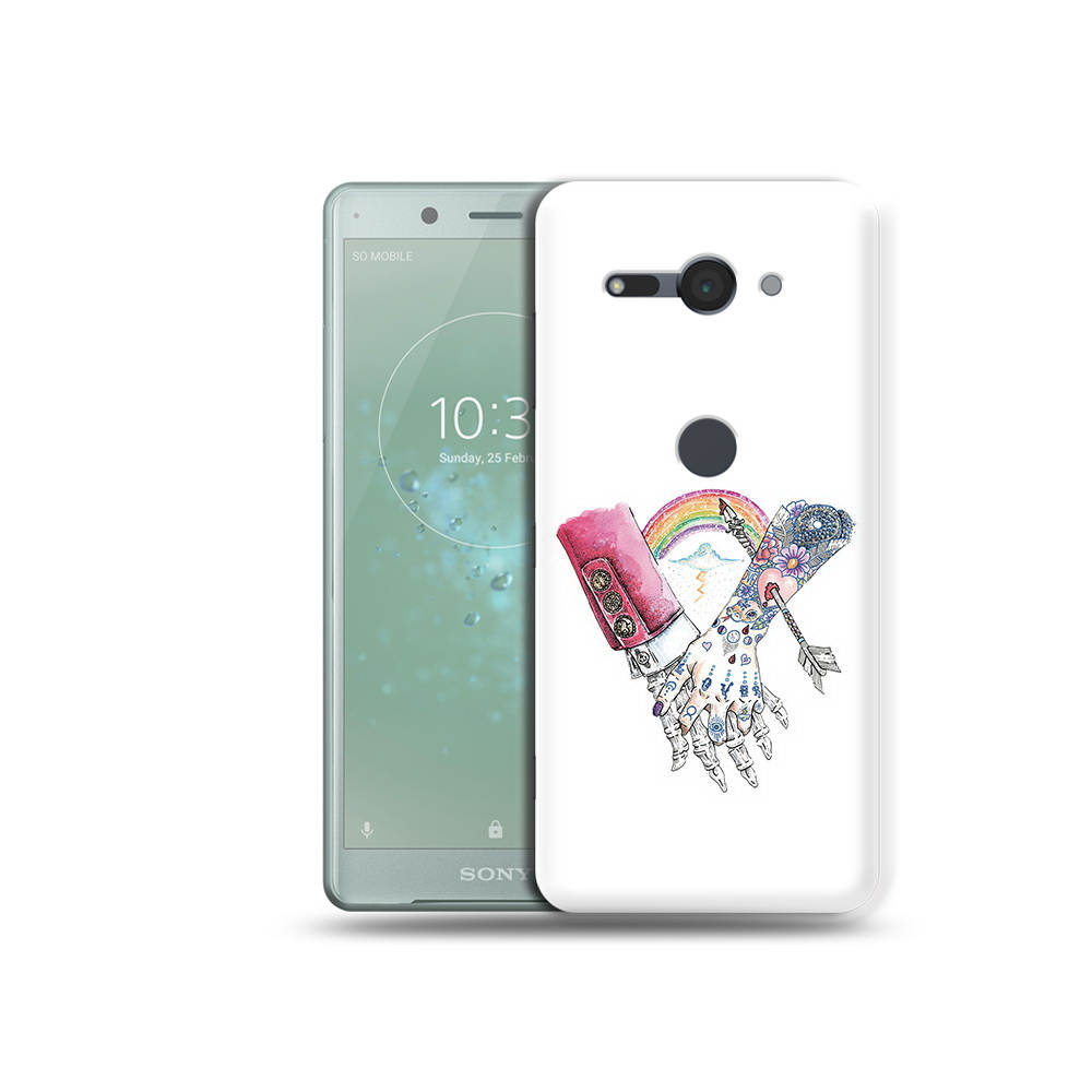 

Чехол MyPads Tocco для Sony Xperia XZ2 Compact абстракция руки в татуировках, Прозрачный, Tocco