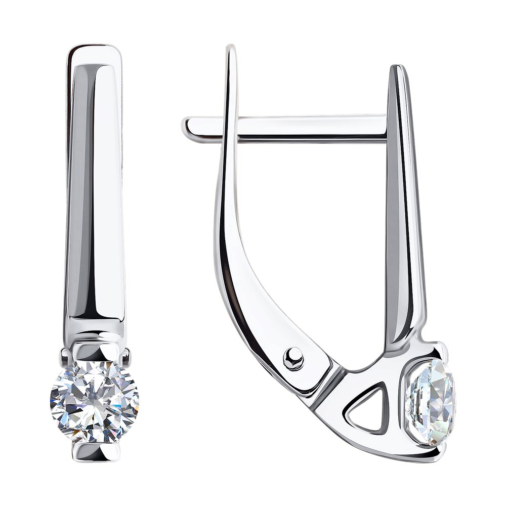 

Серьги из белого золота Diamant 52-120-00840-1, фианит, 52-120-00840-1