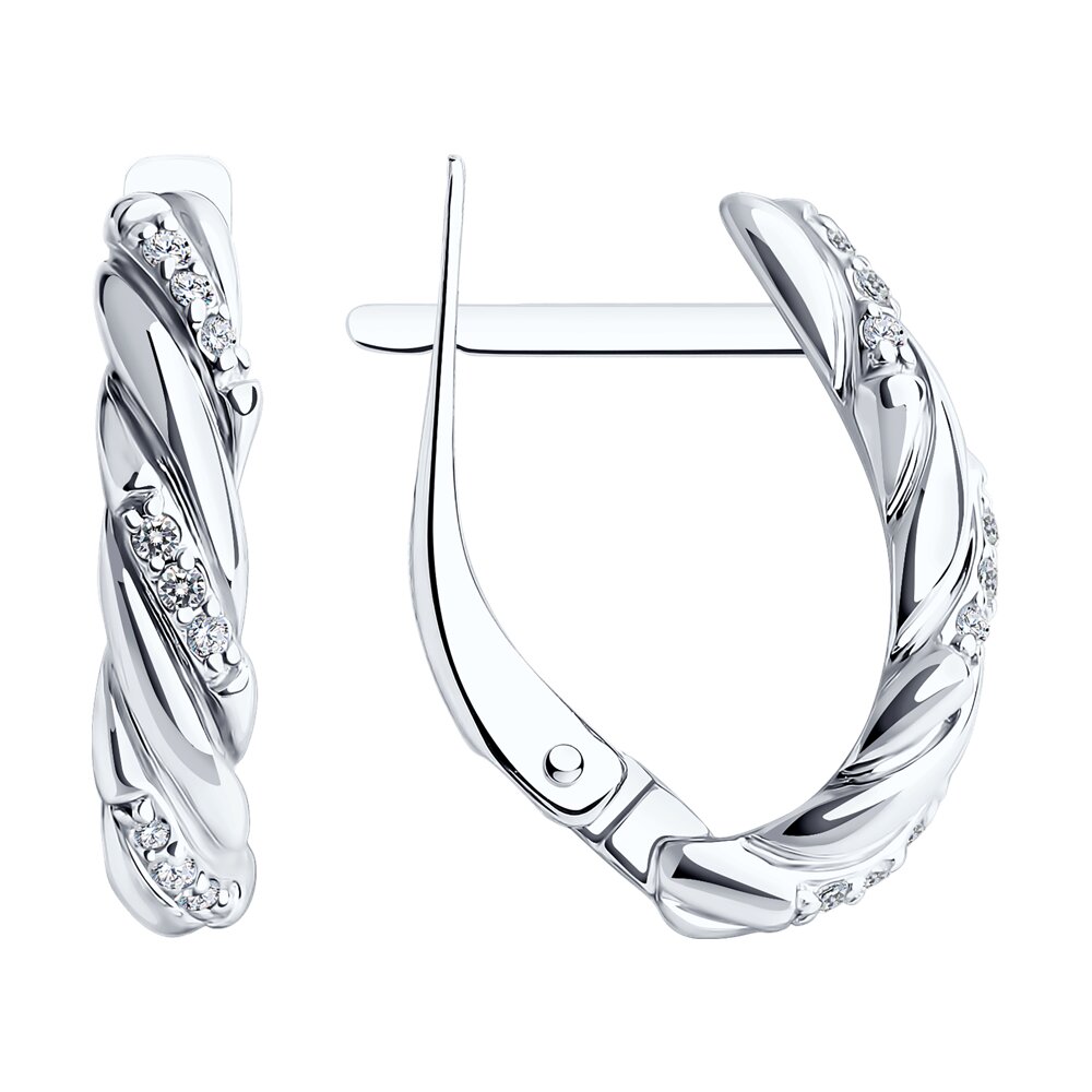 

Серьги из белого золота Diamant 52-120-02075-1, фианит, 52-120-02075-1