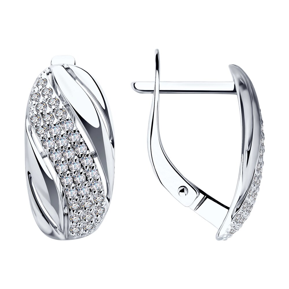 

Серьги из белого золота Diamant 52-120-00233-1, фианит, 52-120-00233-1