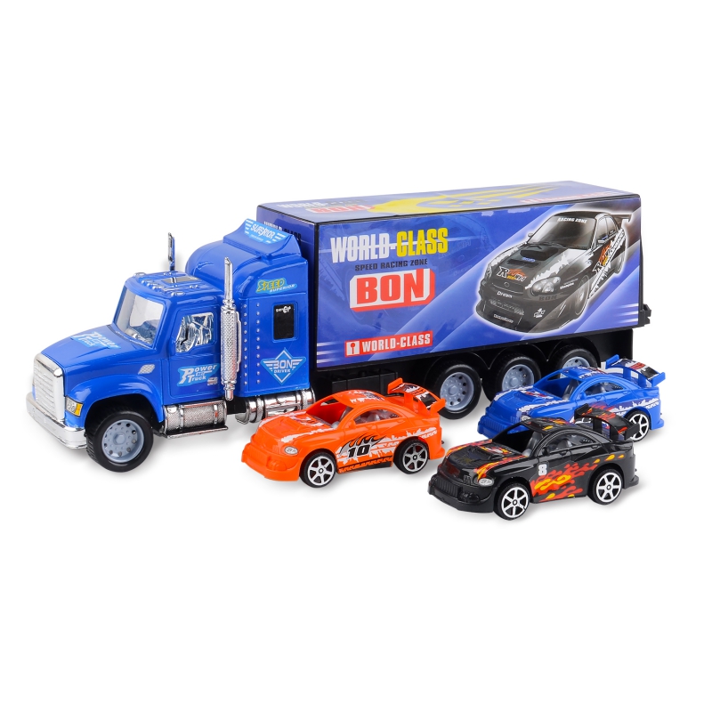 Набор машинок Handers 3 гоночные и грузовик, синий