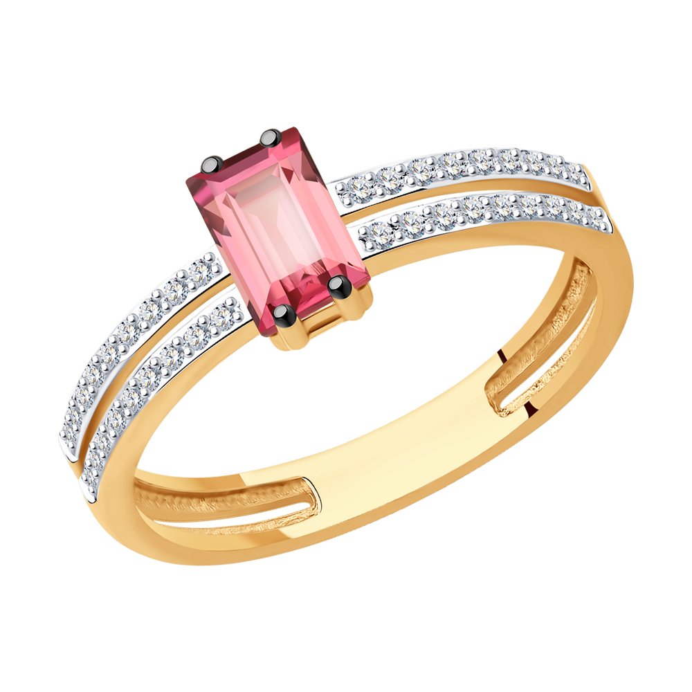 

Кольцо из золота р.  SOKOLOV Diamonds 6014210, бриллиант\турмалин, 6014210