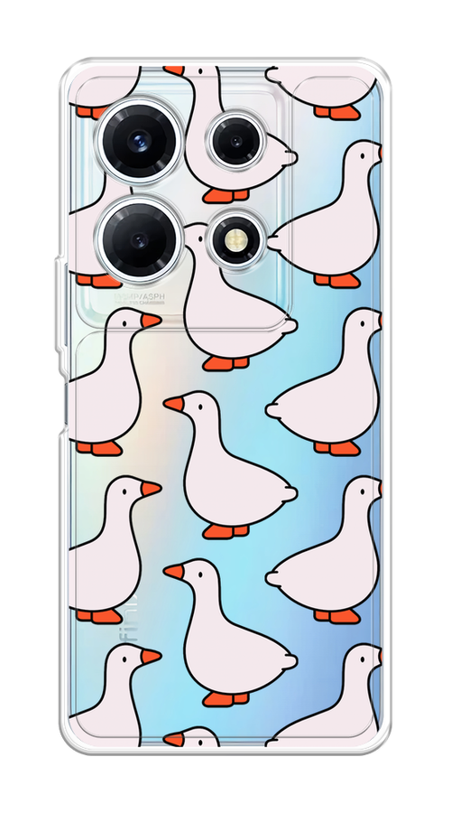 

Чехол на Infinix Note 30 VIP "Гуси", Прозрачный;белый;оранжевый, 3104750-1