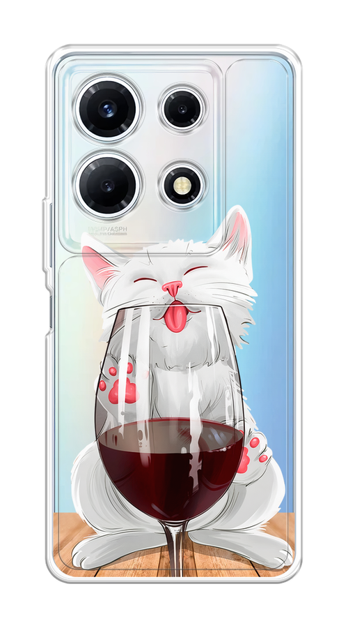 

Чехол на Infinix Note 30 VIP "Кот с бокалом", Прозрачный;белый;красный, 3104750-1