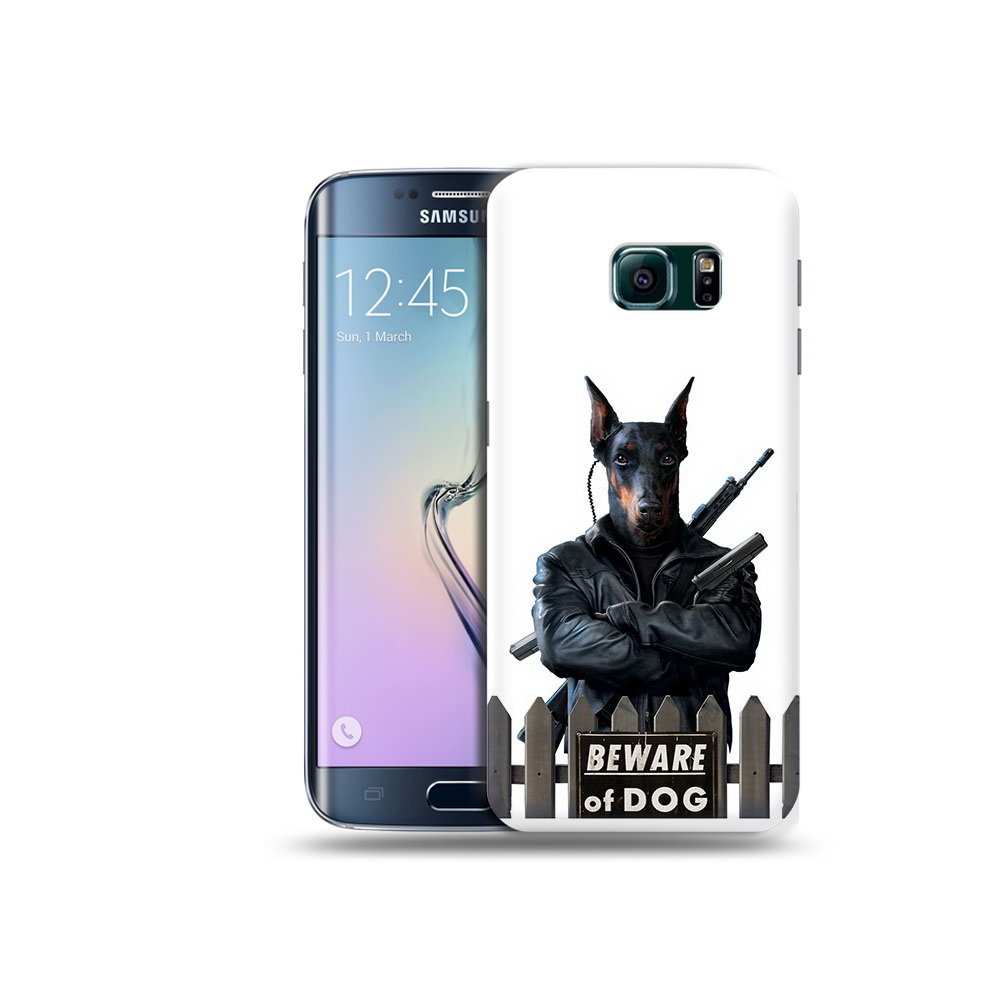 

Чехол MyPads Tocco для Samsung Galaxy S6 Edge доберман, Прозрачный, Tocco